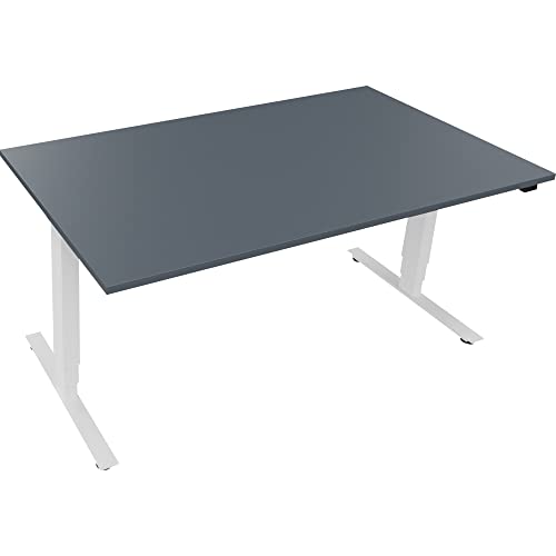 Sitz-/Stehtisch T-Kufe klappbar B1600xT900xH625-1285 ws/Lavagrau von Neutralware