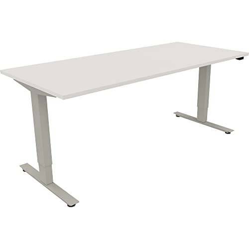 Sitz-/Stehtisch T-Kufe klappbar B1800xT800xH625-1285 si/Weiß von Neutralware