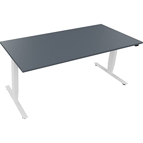 Sitz-/Stehtisch T-Kufe klappbar B1800xT800xH625-1285 ws/Lavagrau von Neutralware