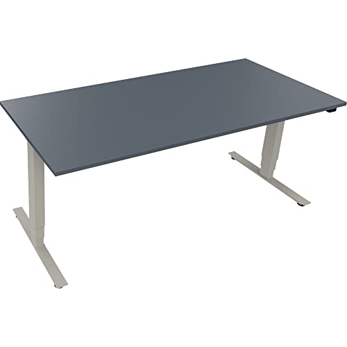 Sitz-/Stehtisch T-Kufe klappbar B1800xT900xH625-1285 si/Lavagrau von Neutralware