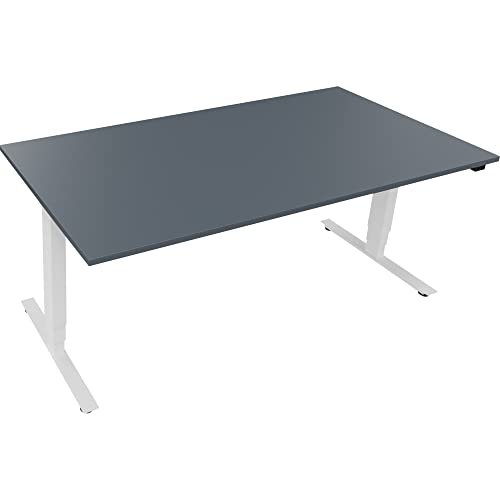 Sitz-/Stehtisch T-Kufe klappbar B1800xT900xH625-1285 ws/Lavagrau von Neutralware