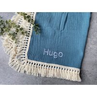 Personalisierte Gestickte Musselin Decke Baby-Geschenk Baby Boy Geschenk Mädchen Personalisierte Swaddle von NeutrumBear