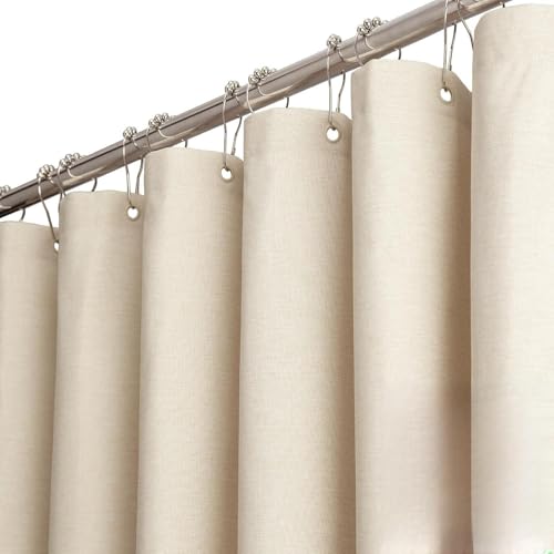 Neuytiky Duschvorhang 180x200, Badewanne Vorhang, Textil Stoff Kunstleinen Wasserabweisend, Anti-schimmel Wasserdicht Badezimmer Vorhänge mit 12 Duschvorhangringe Duschvorhang Creme für Badewanne Neuytiky Duschvorhang 180x200, Badewanne Vorhang, Textil Stoff Kunstleinen Wasserabweisend, Anti-schimmel Wasserdicht Badezimmer Vorhänge mit 12 Duschvorhangringe Duschvorhang Creme für Badewanne von Neuytiky