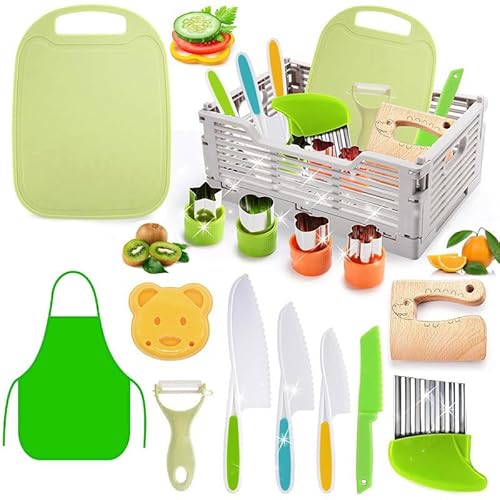 Neuytiky Kindermesser 15-teiliges Kinder-Küchenmesser-Set zum Schneiden und Kochen von Obst oder Gemüse für Kleinkinder,inklusive Holzmesser Schneidebrett Schäler für Kinder ab 2 jahre Neuytiky Kindermesser 15-teiliges Kinder-Küchenmesser-Set zum Schneiden und Kochen von Obst oder Gemüse für Kleinkinder,inklusive Holzmesser Schneidebrett Schäler für Kinder ab 2 jahre von Neuytiky