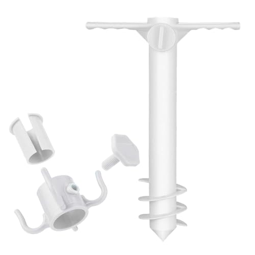 Gartenmarkise Erdanker – Hakenhalterung, Sonnenschirmbefestigung | Robuste Bodenverankerung, Windfeste Schraubheringe Für , Rasenfläche, Angelplatz, Terrasse, Zeltlager Und Poolrand Installation von NevPuose