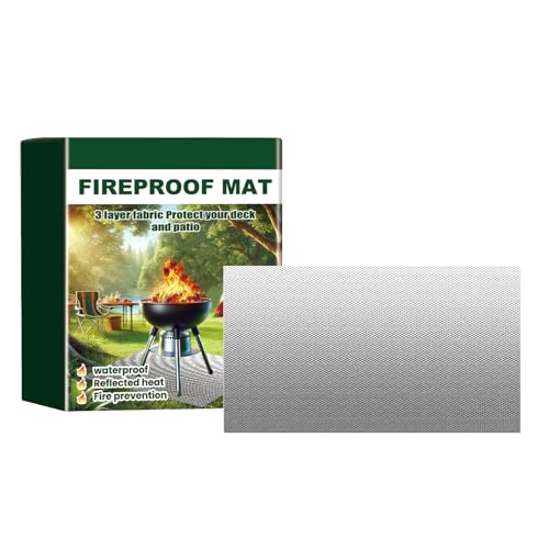 Grill Hitzeschildmatte - Faltbar Feuerfeste Teppich, Außen- Flammbeständiger Pad Für Die Oberfläche Der Terrasse, Hohe Temperaturfeste Blech, Hinterhofgrill -Basisschichtfeuerbarriere von NevPuose