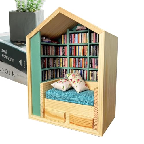Miniaturbibliothek Spielzeug - Schreibtischbuchbox, Mini -Buchsammlung | Dekoratives Bücherregal -Kit Für Kinder Und Erwachsene, Interaktiver Buchzimmer - -Stück, Kreative Geschenkidee Für Buchli von NevPuose