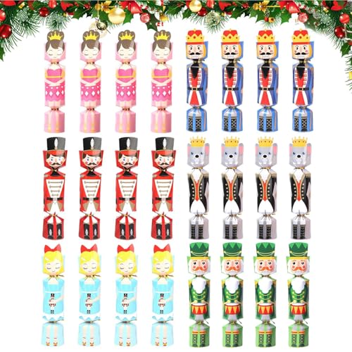 NevPuose Christmas Crackers - 24 Stück Weihnachtspullis Für Kinder,Enthält Deko-Set Für Festliche Tischdekoration Familie von NevPuose