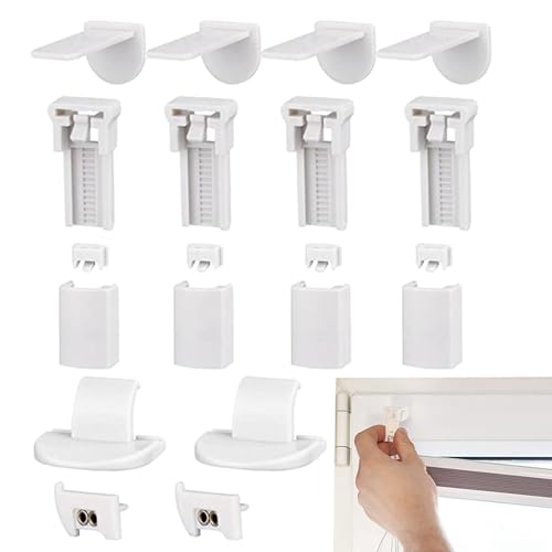 NevPuose Faltenklemmeunterstützung, Plissee Blind Bracket Accessoires Kits - 20x Fenster Schattenklemme Fix Halter Set - Installationsteile, Ersatzzubehör für Wohnzimmer Küchenschlafzimmer von NevPuose