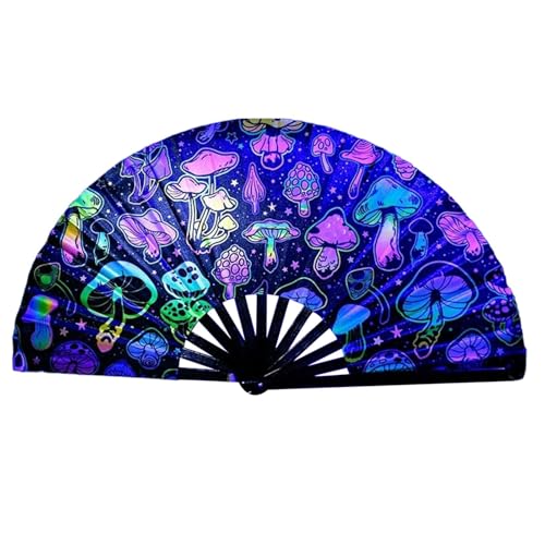 NevPuose Großer faltbarer Handventilator | Faltbarer Handventilator mit Beleuchtung – chinesische/japanische Foto-Requisiten, Partygeschenke für Kühlung, Tanz, Dekoration und Hochzeit von NevPuose