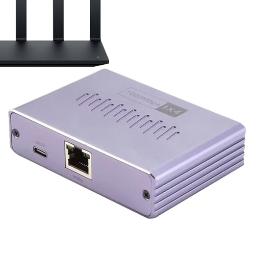 NevPuose Netzwerk Splitter | 1 zu 4 LAN Splitter für Ethernet - Gigabit Router Adapter Latenzarm Für PC Kamera TV-Box Haushalt Wohnzimmer von NevPuose