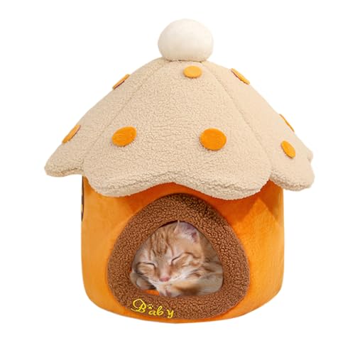 NevPuose Pilzförmiges Katzenbett,Süßes Katzenbett Pilz | Warmes Katzennest | Niedliches Katzenhöhlenbettzelt mit abnehmbarem Kissen, warmes Höhlennest, Schlafbett, Welpenhaus für Hunde NevPuose Pilzförmiges Katzenbett,Süßes Katzenbett Pilz | Warmes Katzennest | Niedliches Katzenhöhlenbettzelt mit abnehmbarem Kissen, warmes Höhlennest, Schlafbett, Welpenhaus für Hunde von NevPuose