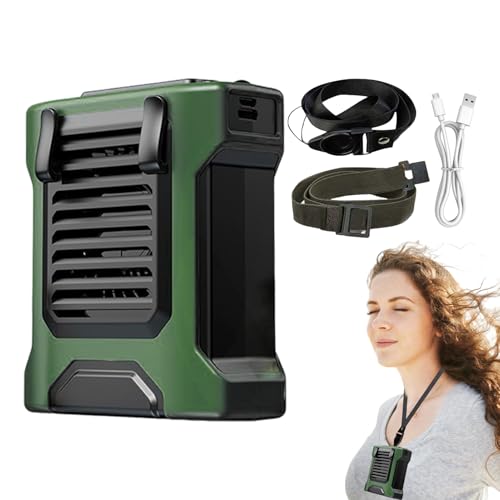 NevPuose Tragbarer Taille Lüfter, 4-Stufen Strandventilator, Aufladbar Mit Taschenlampe Und Powerbank Für Camping Angeln Und Outdoor Sport von NevPuose