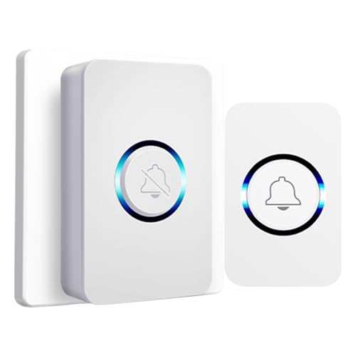 Smart DoorBell - drahtloser Fern -Chime, batteriebetriebener | Einstellbares Volumen -LED -Indikator Mehrere Klingeltöne wasserdichtes Design einfach von NevPuose