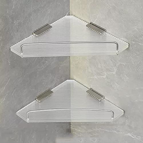 NevStp Eck-Dusch-Caddy Badezimmerregal Schweberegale Acryl Stativ Organizer Rack Wandmontage Kosmetik Shampoo Lagerregal Küchenregale Gewürzflaschen Holde Rack/Doppelschicht von NevStp