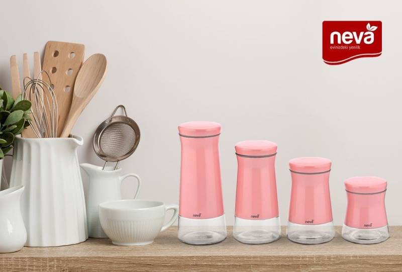 Neva Einmachglas Neva Sweet Maxi Pink 4er Aufbewahrungsglas Set, Edelstahl, Kiefer Neva Einmachglas Neva Sweet Maxi Pink 4er Aufbewahrungsglas Set, Edelstahl, Kiefer von Neva