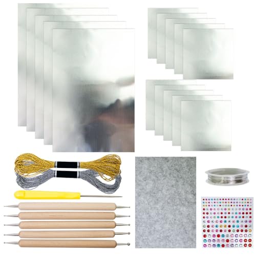 Handwerksfolie - Bunte Folienbrötchen, Leichtes Verzierungspapier, Premium Shimmer Finish Vielseitiges Design | Einfache Anwendung und langlebige Layering -Option zum Erstellen von Grußkarten für Samm Handwerksfolie - Bunte Folienbrötchen, Leichtes Verzierungspapier, Premium Shimmer Finish Vielseitiges Design | Einfache Anwendung und langlebige Layering -Option zum Erstellen von Grußkarten für Samm von Nevalerra