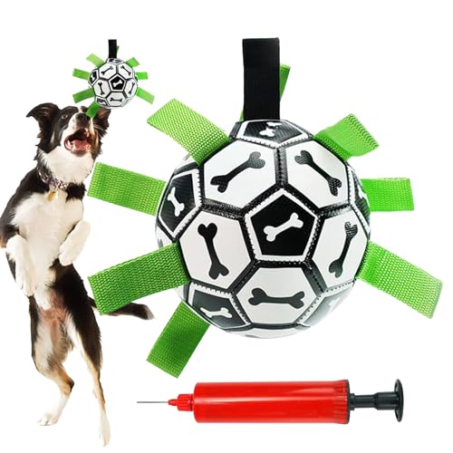 Hundefußballkugel - 5.91X5,91X5,91in Haustierspielzeug, interaktiver Trainingskugel, starkes Bissresistent -Design | Leichte Konstruktion mit einfachen Grip Tabs und weiche strukturierte Oberfläche fü Hundefußballkugel - 5.91X5,91X5,91in Haustierspielzeug, interaktiver Trainingskugel, starkes Bissresistent -Design | Leichte Konstruktion mit einfachen Grip Tabs und weiche strukturierte Oberfläche fü von Nevalerra