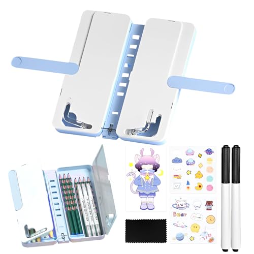 Multifunktionaler Buchständer Bleistift Fall - Einstellbarer Leseehalter, Stationery Storage Box | Faltbares Rahmendesign mit integriertem Stift Organizer -Tablett, Platzspareinheit für Schüler Schrei Multifunktionaler Buchständer Bleistift Fall - Einstellbarer Leseehalter, Stationery Storage Box | Faltbares Rahmendesign mit integriertem Stift Organizer -Tablett, Platzspareinheit für Schüler Schrei von Nevalerra