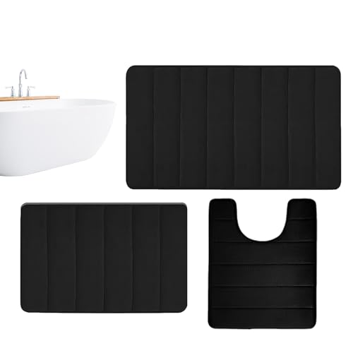Nevalerra Badematten – Badezimmer Teppich Set, Flauschige Duschmatte | Dichte Fasern mit Langlebiger Verarbeitung und Wasserabsorbierender Rückseite für Sicheren Halt, Elegante Matte mit Pflegeleichte von Nevalerra