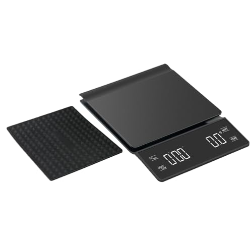 Nevalerra Digitale Küchenwaage, hochpräzise,USB wiederaufladbare kleine mit Timer, ko- 3 kg/0,1 g Küchenwaage, tragbare Espressowaage für Zuhause, Restaurant von Nevalerra