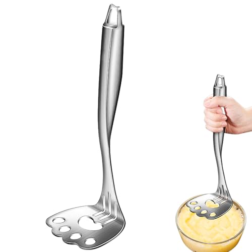 Nevalerra Kartoffelstampfer, Edelstahl-Kartoffelpresse Metall mit niedlichem Katzenpfoten-Design, Stampfer-Küchenwerkzeug, Press- und Maischegerät, Lebensmittelgerät für -Obst-Stampfer Nevalerra Kartoffelstampfer, Edelstahl-Kartoffelpresse Metall mit niedlichem Katzenpfoten-Design, Stampfer-Küchenwerkzeug, Press- und Maischegerät, Lebensmittelgerät für -Obst-Stampfer von Nevalerra