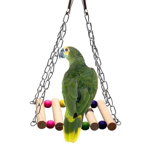 Nevalerra Vogelspielzeug Leitern - Nymphensittich-Käfig-Hängematten-Schaukelspielzeug mit Metallkette und Verschluss | Sicheres und langlebiges Kauspielzeug zum Aufhängen von von Nevalerra