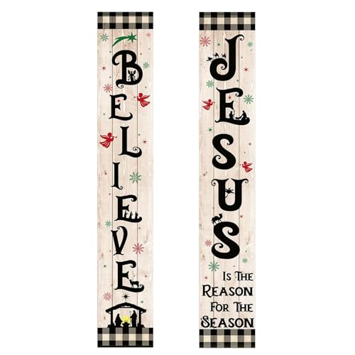 Nevalerra Weihnachtskrippen-Garagentor-Banner | Weihnachtstürbanner – wetterfestes, leichtes Schild für den Innen- und Außenbereich, Ferienhaus, , Garage, Haustüren, Eingänge, Gärten von Nevalerra