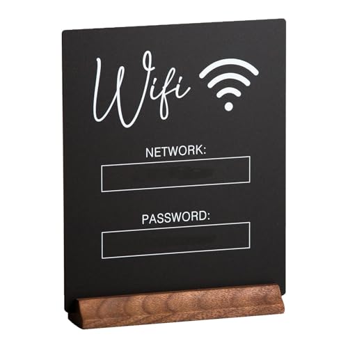 Wifi-Passwort-Schild – Holzsockel, Hotel-Beschilderung, WLAN-Schild, Fotoblockhalter mit Holzständer, Tafelaufsatz, Dekoration für Zuhause, Geschäft, Restaurant, Büro, Gästezimmer und Empfangsbereich von Nevalerra