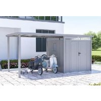 Zubehörteile für Metallgerätehaus "ELSA", ca. 275 x 230 x 222 cm - Glänzendes Grau von Never Indoor