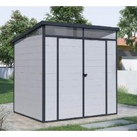 Kunststoff-Gerätehaus "TOYA", ca. 190 x 192 x 215 cm - Hellgrau/Grau von Never Indoor