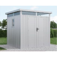 Metallgerätehaus "ELSA", ca. 230 x 230 x 222 cm - Glänzendes Grau von Never Indoor