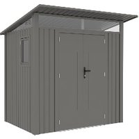 Metallgerätehaus "LENA", ca. 289 x 318 x 221 cm - Glänzendes Grau von Never Indoor