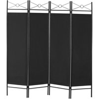 Never Indoor Paravent 4-teilige Raumteiler 180 x 163 cm schwarz von Never Indoor