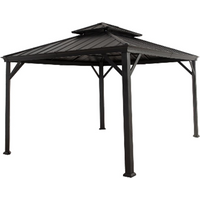 Pavillon Sofia aus Aluminium & Stahl ca. 3,08 x 3,6 x 2,9 m - Schwarz von Never Indoor