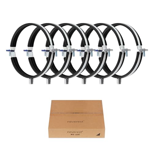 neverest® RS Rohrschellen 150mm 6 Stk. Fallrohrschelle Stahl Verzinkt mit Gummidichtung Anschluss-Kombigewinde M8/10 von neverest