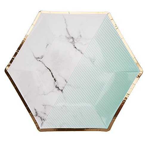 Neviti Colour Block Marble Partyteller, Mint/Marmor, medium von Neviti