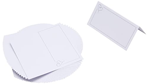 Neviti Moderne Herz-Tischkarten, Papier, Silber, 9.5 x 5 x 0.2 cm von Neviti