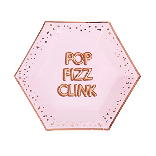 Neviti Glitz and Glamour Partyteller "Pop Fizz Clink", Pink/Roségold, groß von Neviti