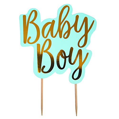 Neviti Pattern Works Tortendeko Cake Topper Baby Boy, Blau, 17.5 x 13 x 0.2 cm von Neviti