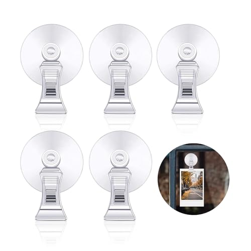 Nevoluxer 5Stück Saugnapf Haken – Starker Parkscheinhalter für Windschutzscheibe – Multifunktions Saugnapf mit Clip für Aquarium, Fenster & Glaswand – Hochwertige Sauger für Zuhause & Auto von Nevoluxer
