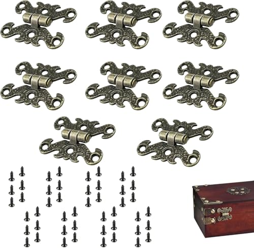 Nevoluxer Dekoratives Scharnier Set 8 Stück - Antike Türscharniere Und Klappscharniere Mit Montageschrauben - Für Möbelbau Schränke Und Vintage Restauration Nevoluxer Dekoratives Scharnier Set 8 Stück - Antike Türscharniere Und Klappscharniere Mit Montageschrauben - Für Möbelbau Schränke Und Vintage Restauration von Nevoluxer