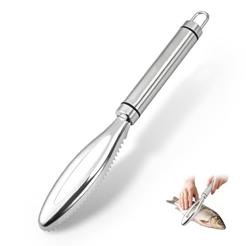 Nevoluxer Fischentschupper Edelstahl – für Entschupper für Fisch 2-in-1 Profi Fischschuppen Entferner, Fischschuppenschaber robuste Küchenhelfer von Nevoluxer