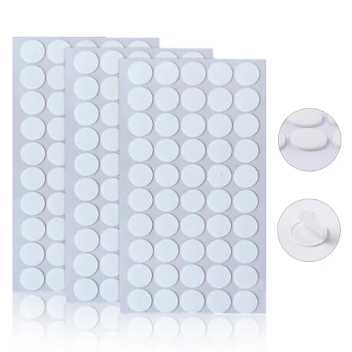 Nevoluxer Professionelle doppelseitige Klebepads - 300x runde Klebepunkte 20mm transparent & rückstandsfrei, ideal für Fotocollagen, Festival-Deko & Homeoffice von Nevoluxer