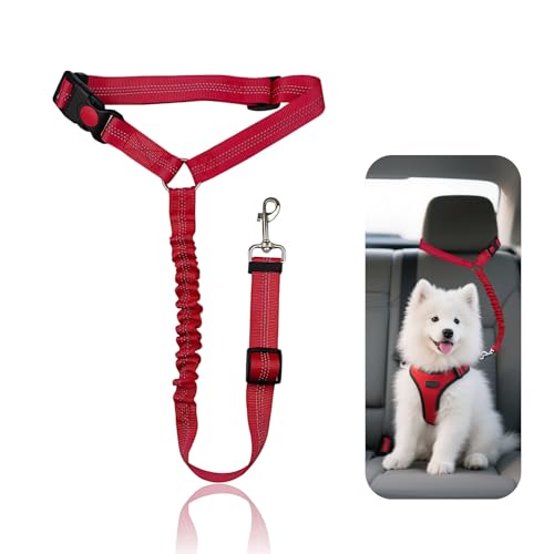 Nevoluxer Sicherheitsgeschirr Hund - Anschnallgurt Hund Auto für Kleine Hunde Mittelgroße Hunde Welpen Zubehör (Rot) von Nevoluxer