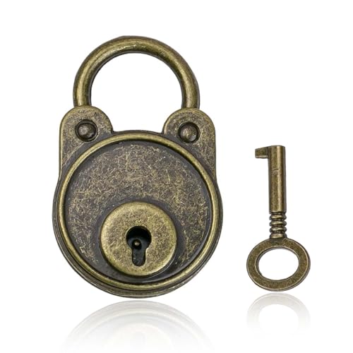 Nevoluxer Vintage Vorhängeschloss mit Schlüssel | 4,8x3x1 cm Bronzedeko | Für Tagebücher, Schmuckkisten & Geschenkboxen | Mini-Schloss mit 1,5cm Bügel | Rustikaler Verschluss Nevoluxer Vintage Vorhängeschloss mit Schlüssel | 4,8x3x1 cm Bronzedeko | Für Tagebücher, Schmuckkisten & Geschenkboxen | Mini-Schloss mit 1,5cm Bügel | Rustikaler Verschluss von Nevoluxer