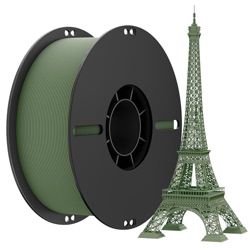 NevsBye Matte PLA 3D Drucker Filament 1.75mm, Matte Oberfläche & Glattes Druckfilament 1kg Spule (2.2 lbs), Genauigkeit +/- 0.02 mm, Kompatibel mit den meisten 3D Druckern (Dunkelgrün) von NevsBye