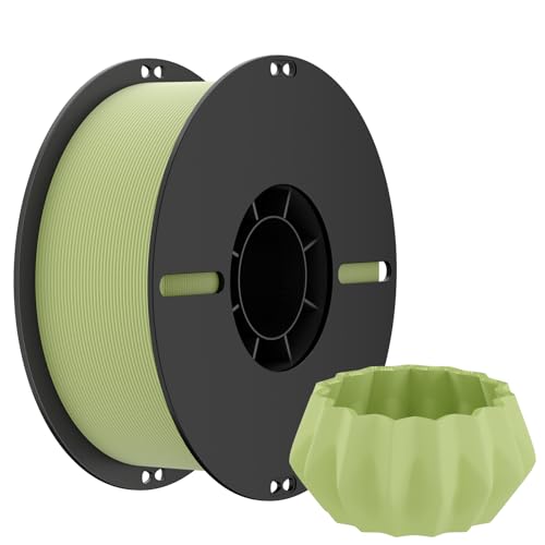 NevsBye Matte PLA 3D Drucker Filament 1.75mm, Matte Oberfläche & Glattes Druckfilament 1kg Spule (2.2 lbs), Genauigkeit +/- 0.02 mm, Kompatibel mit den meisten 3D Druckern (Hellgrün) von NevsBye