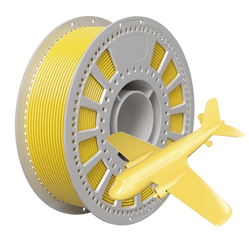 NevsBye PETG 3D Drucker Filament 1.75mm, 1kg Kartonspule, Maßgenauigkeit +/- 0.02mm, passend für die meisten Drucker, verhedderungsfrei für reibungsloses Drucken (Gelb) von NevsBye