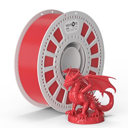 PLA Plus Filament 1.75mm, 3D Drucker Filament PLA+, 1kg Pappspule, Maßgenauigkeit +/- 0.02mm, passend für die meisten Drucker, verhedderungsfrei für reibungsloses Drucken (Rot) von NevsBye